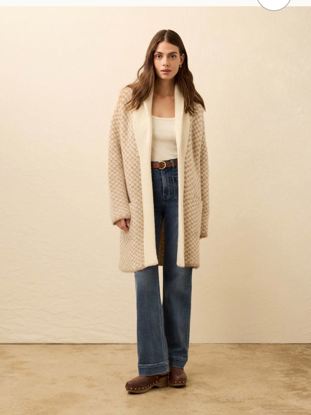 Faherty Alpaca Cabin Sweater Coat Shawl Collar Cardigan size XXS